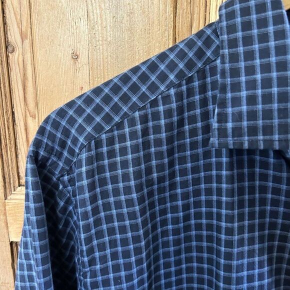 Rodd & Gunn Large Sports Fit Long Sleeve Button Front Shirt Navy Blue Plaid - Picture 3 of 12